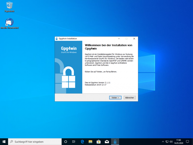 Starten Sie den Installationsassistenten